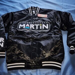 HEADWEAR CLASSICS MEN'S MARTIN LAWRENCE SATIN JACKET BLACK SIZE LARGE NEW!!